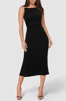 Waffle Crepe Shirred Maxi Dress