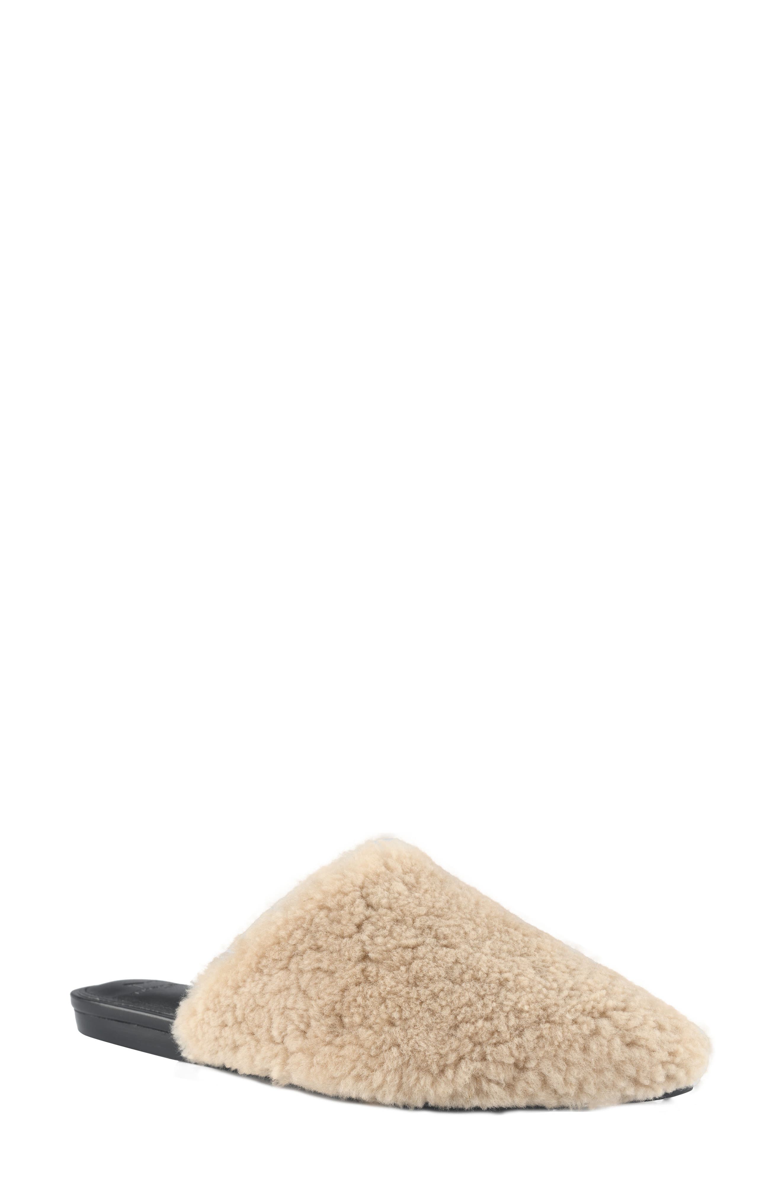 Sabrinna Genuine Shearling Mule, Main, color, CAMEL FABRIC