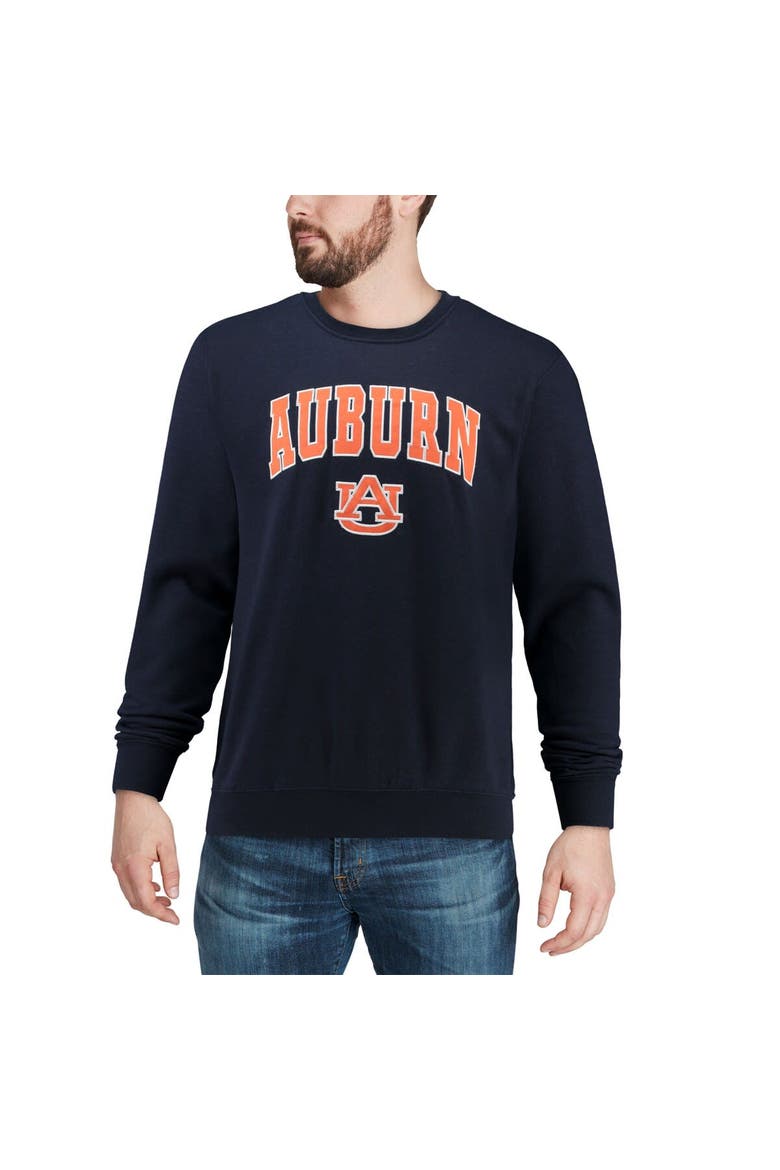 Men's Colosseum Navy Auburn Tigers Arch & Logo Crew Neck Sweatshirt, Alternate, color, Navy