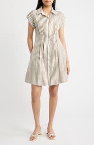 Julia Jordan Striped Button Front Shirtdress