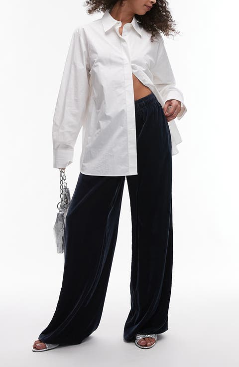 Velvet Wide Leg Sweatpants