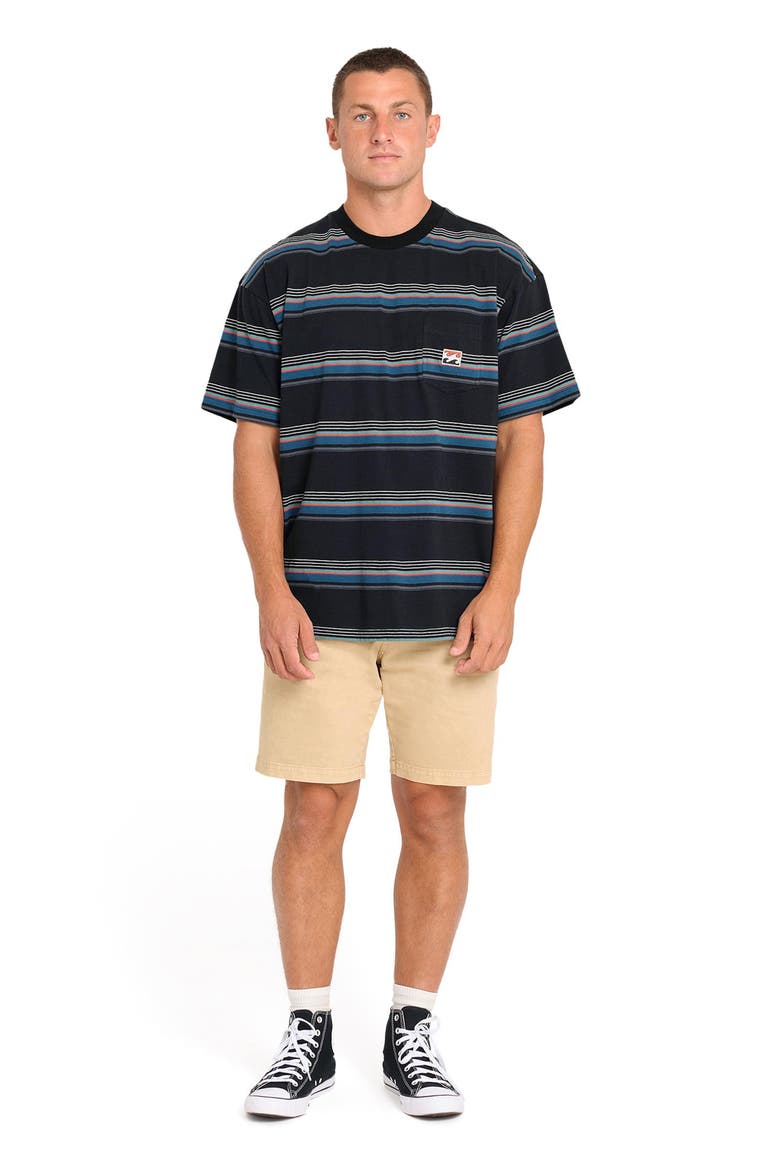 Baxter Oversize Stripe Pocket T-Shirt, Alternate, color, BLACK