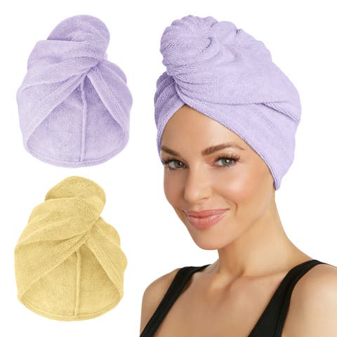 2 Pack Microfiber Hair Towel, for Straight, Wavy, Curly Hair