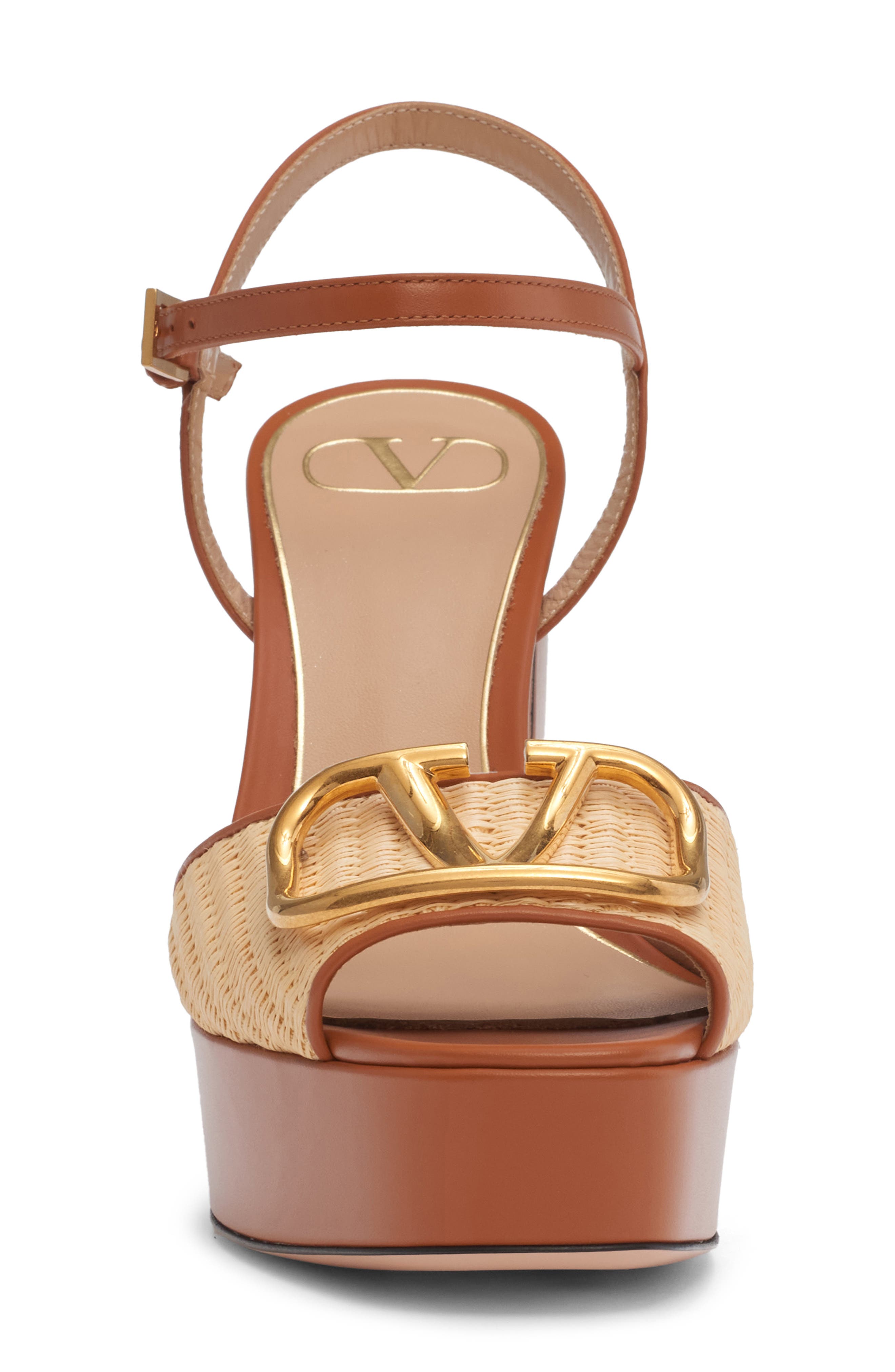 Valentino Garavani VLOGO Signature Platform Sandal, Alternate, color, Beige