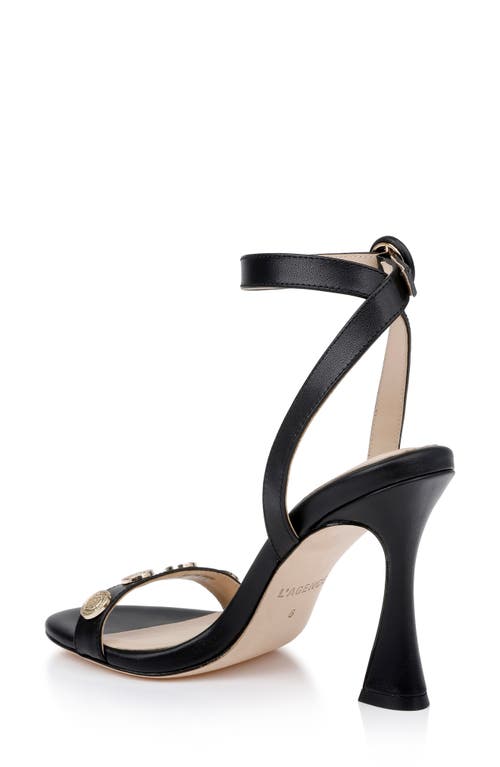 L Agence Harriett Heels Black In Black Leather