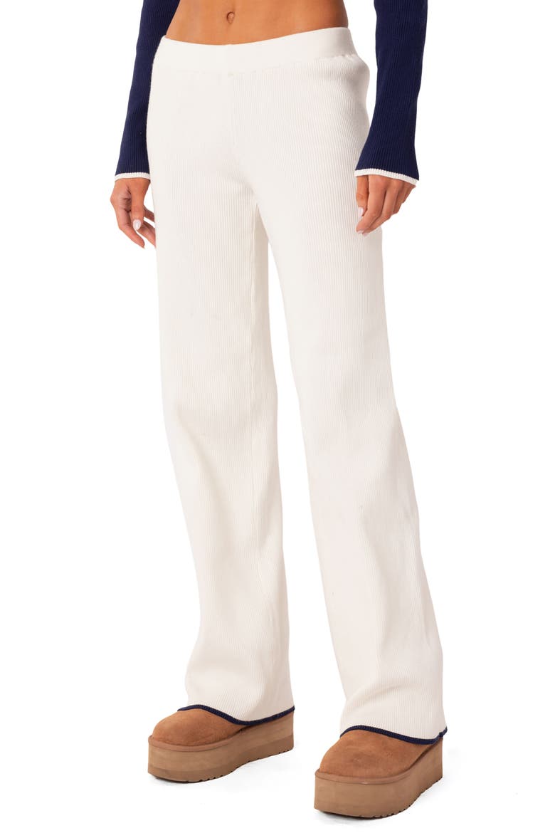 Jax Low Rise Knit Pants, Alternate, color, WHITE