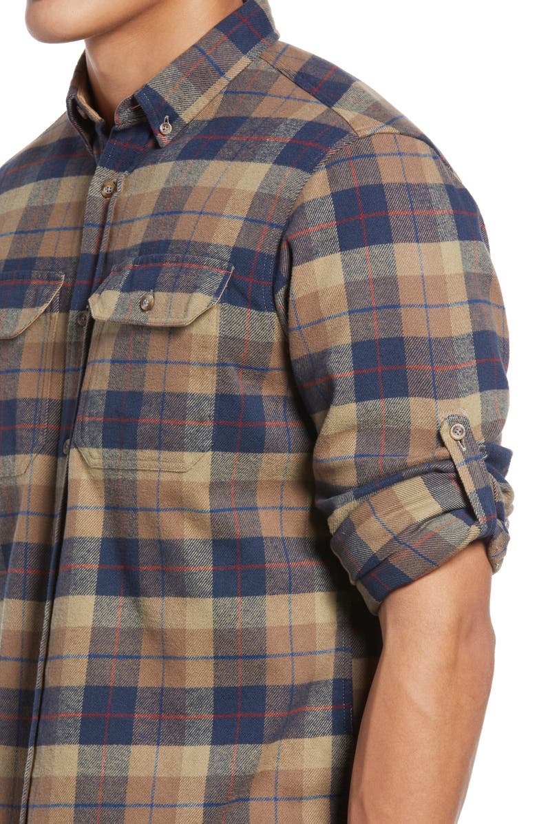 Fjällräven Singi Plaid Button-Down Flannel Shirt, Alternate, color, 