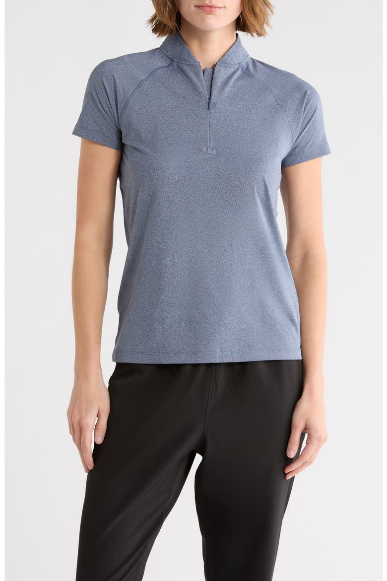 Quinn Half Zip Knit Polo, Main, color, NAVY HEATHER