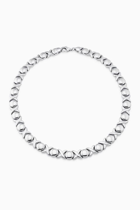 Sterling Silver Hugs And Kisses Necklace