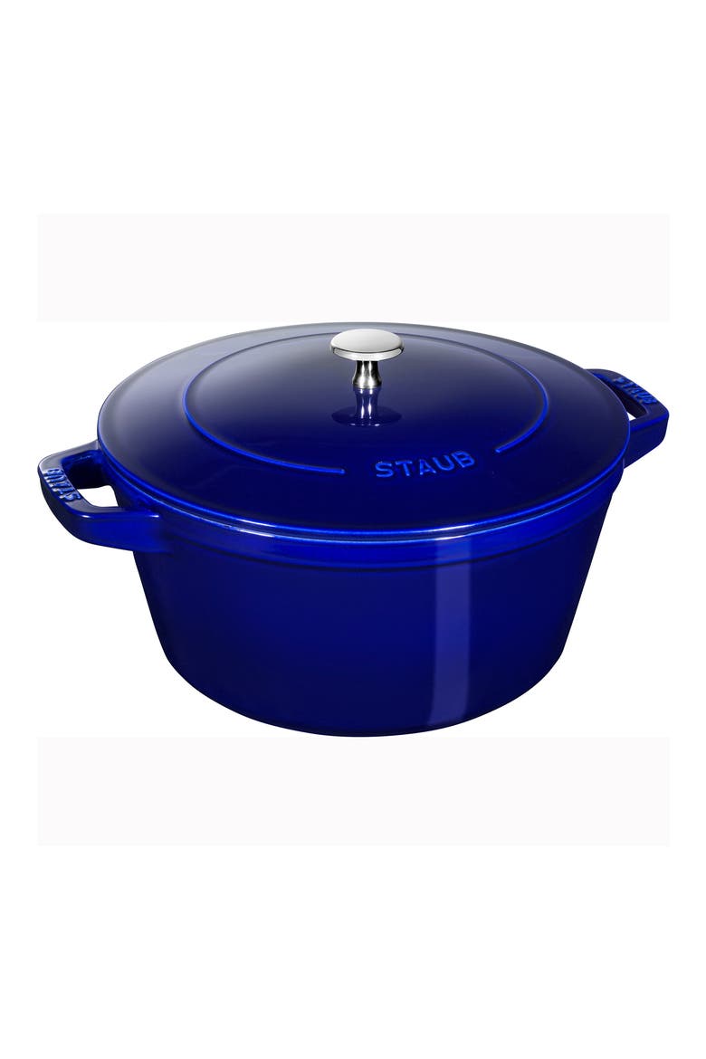 4-Piece Stackable Enameled Cast Iron Cookware Set, Alternate, color, DARK BLUE