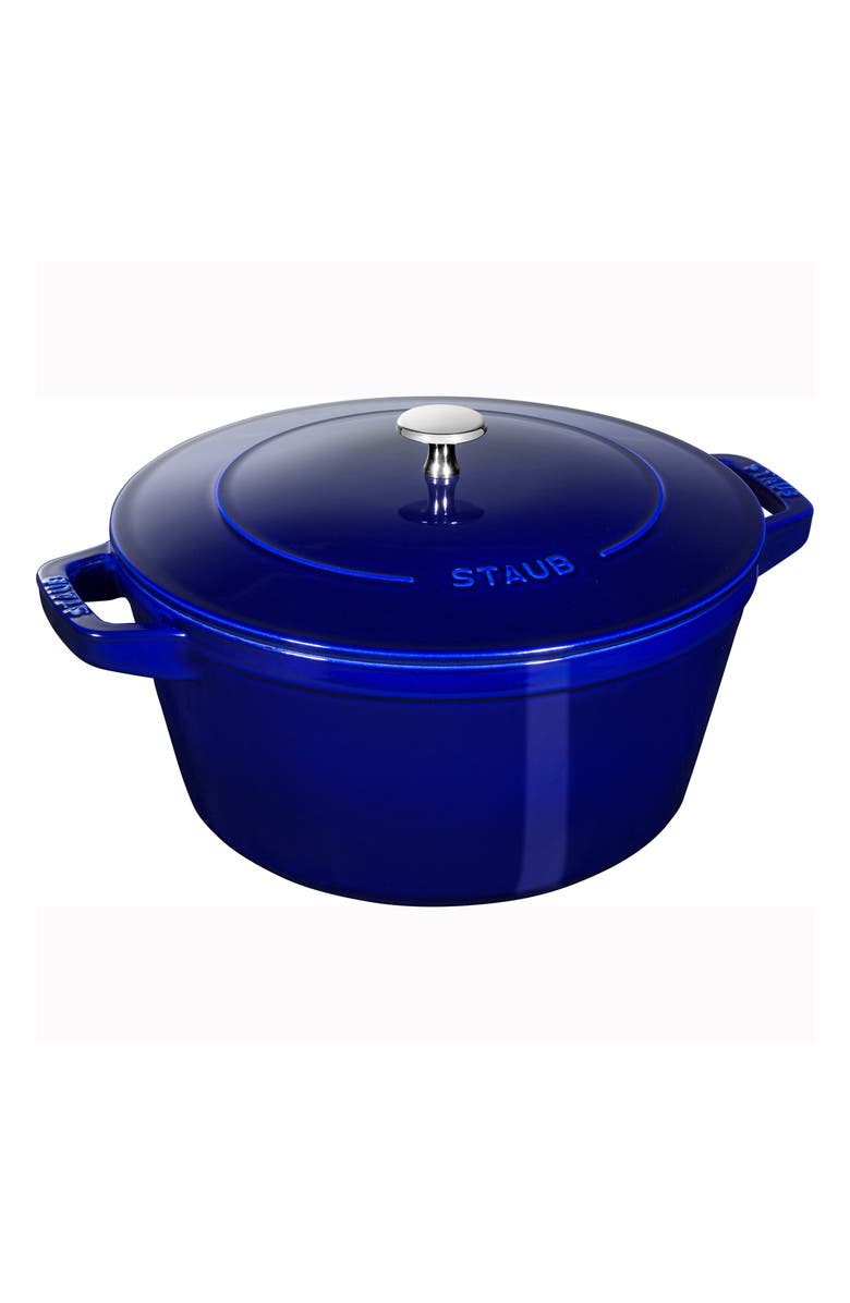Staub 4-Piece Stackable Enameled Cast Iron Cookware Set, Alternate, color, Dark Blue