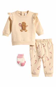 Gingerbread Sweatshirt, Pants & Socks 3-Piece Set