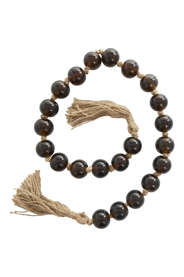 Bohemian Glass Beaded Tassel Garland, Main, color, DARK BROWN