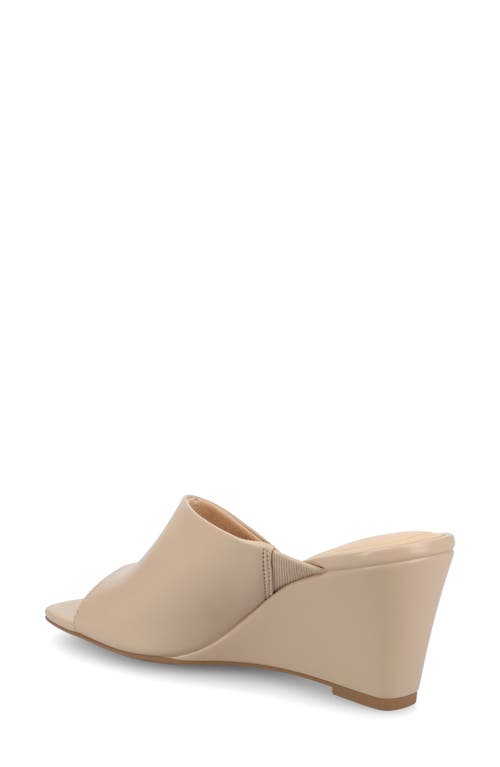 Journee Collection Women's Clementine D'orsay Slip-on Wedge Sandals In Taupe