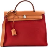 Pre-Owned Hermes Herbag Zip Leather and Toile 31
