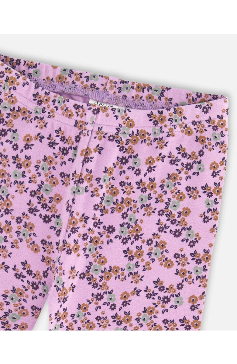 Deux par Deux Girl's Tunic And Printed Leggings Set Lilac Mini Flowers, Alternate, color,