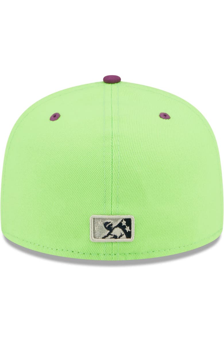 New Era Men's New Era Green/Purple Caballos de Stockton Copa De La Diversion 59FIFTY Fitted Hat, Alternate, color, Green
