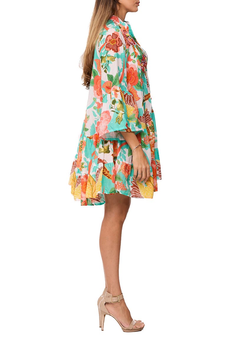 Flare Sleeve Minidress, Alternate, color, BLUEGREEN