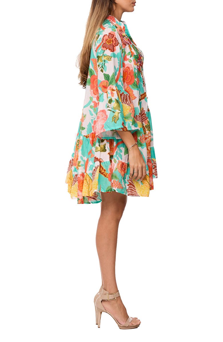 RANEES Flare Sleeve Minidress, Alternate, color, Bluegreen