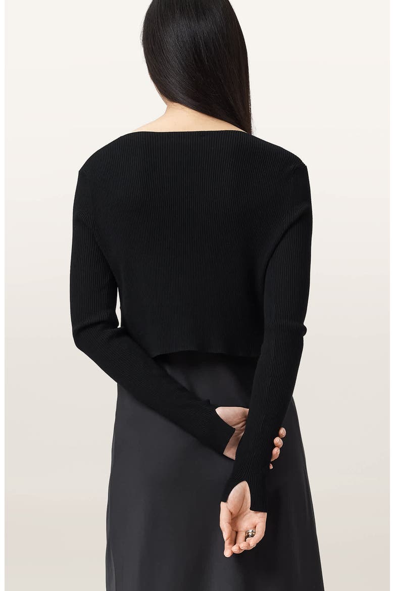 Hera Long Sleeve 2-in-1 Rib Sweater & Midi Slipdress, Alternate, color, BLACK