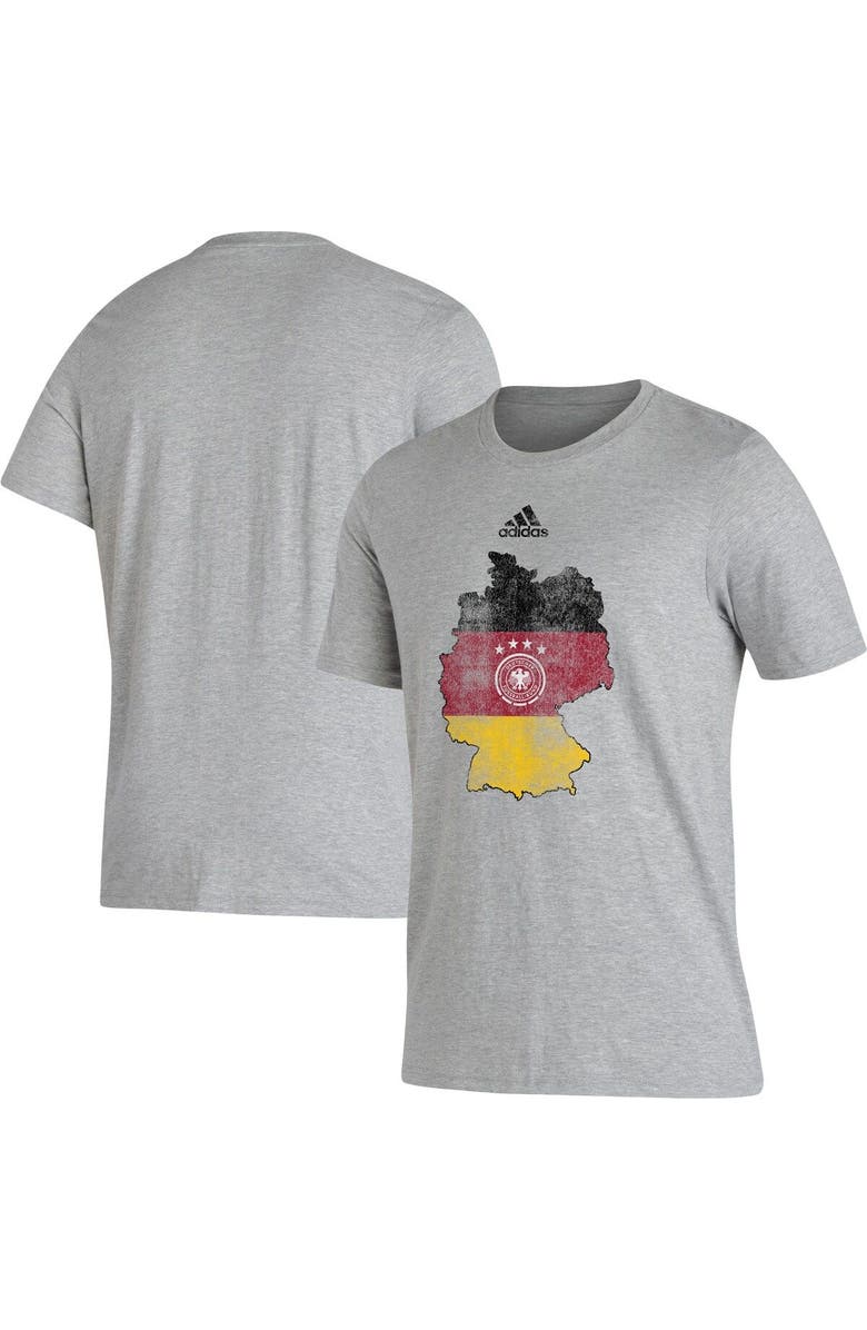 adidas Men's adidas Heather Gray Germany National Team Worn Flag T-Shirt, Alternate, color, 