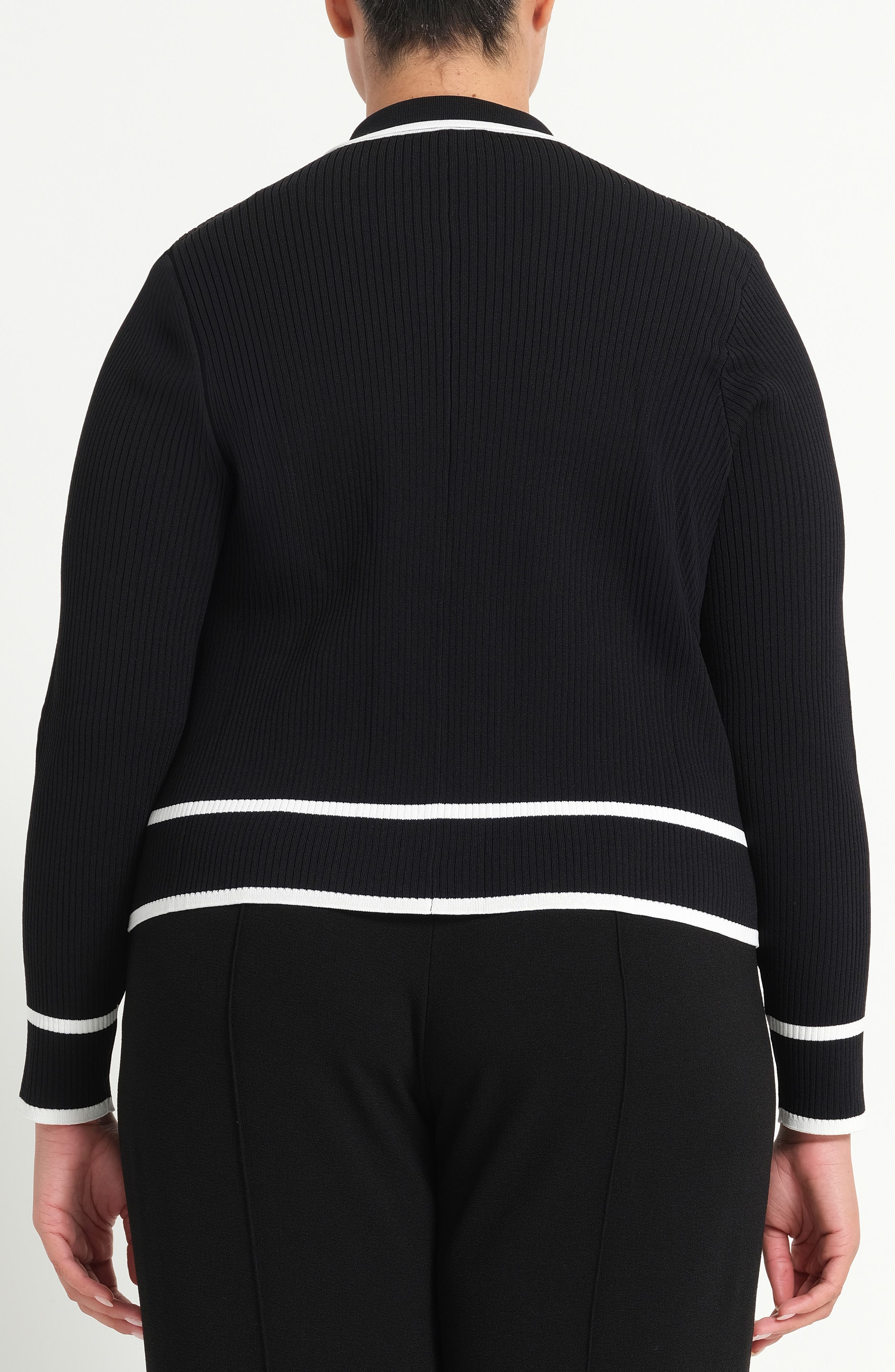 Gracie Contrast Trim Collared Cardigan - image 2