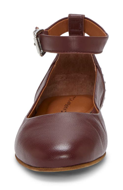 Lucky Brand Melsin Ankle Strap Flat In Burgundy
