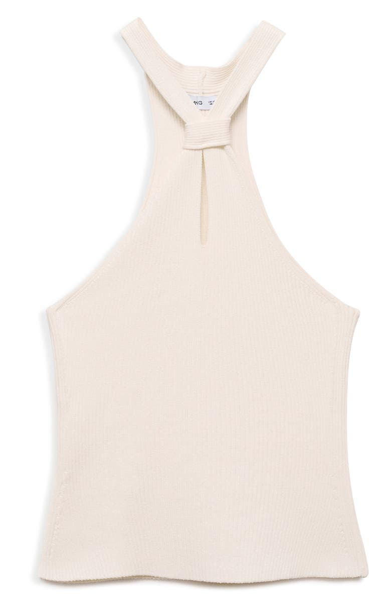 MANGO Knot Ribbed Top, Alternate, color, Ecru