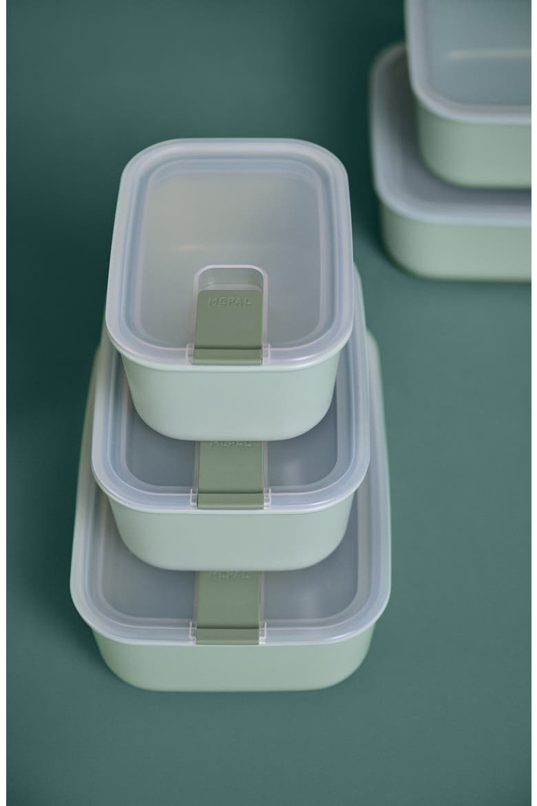 Easyclip 3-Piece Rectangular Lunch Box Set, Alternate, color, SAGE