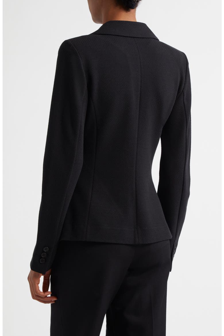 Stretch One-Button Blazer, Alternate, color, SOLID BLACK