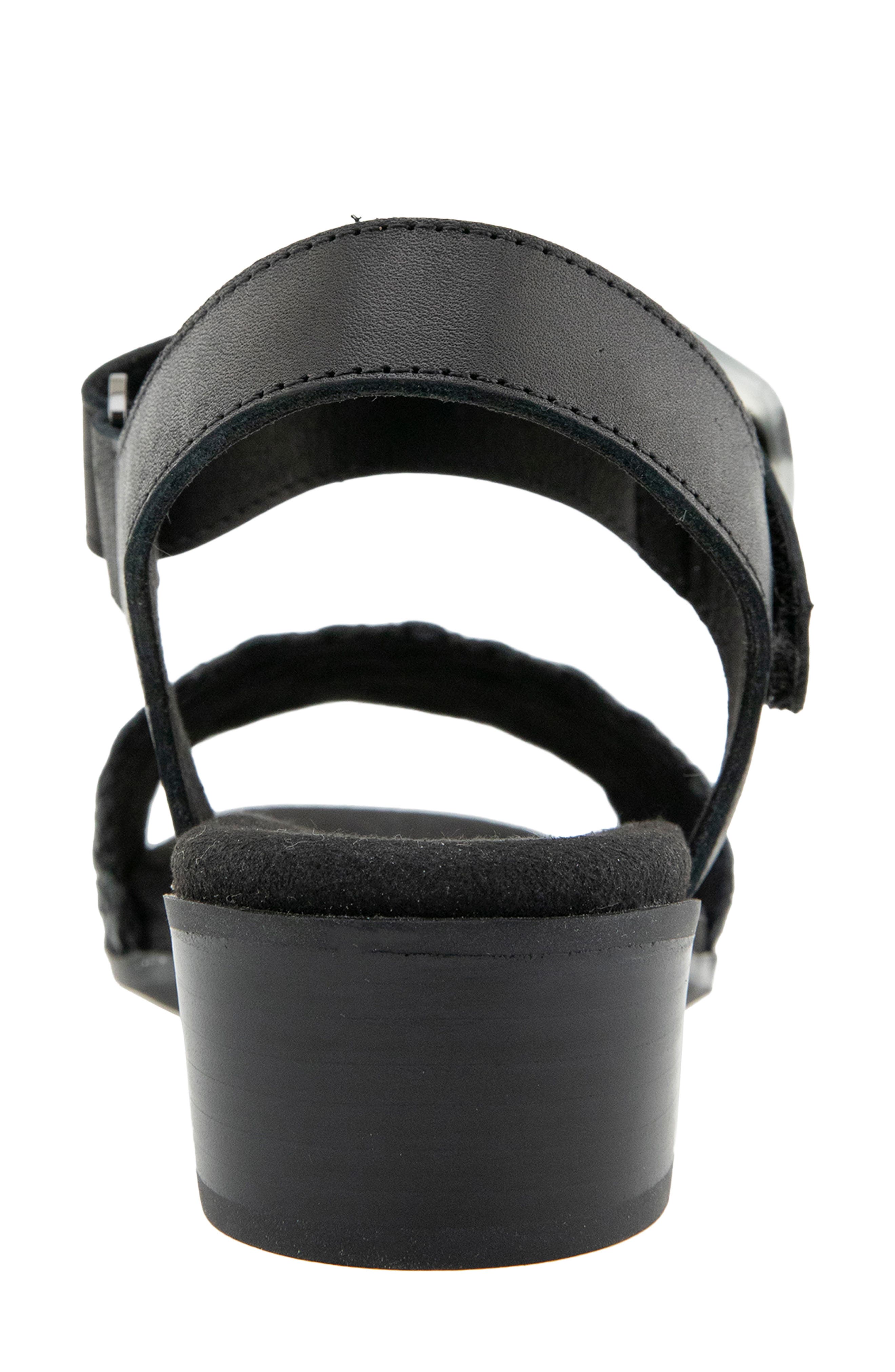 Munro Leeland Ankle Strap Sandal - Multiple Widths Available, Alternate, color, Black Raffia/ Leather