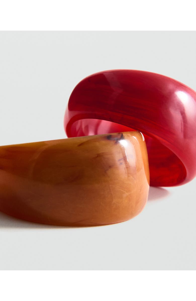 MANGO Set of Two Chunky Bangle Bracelets, Alternate, color, Beige