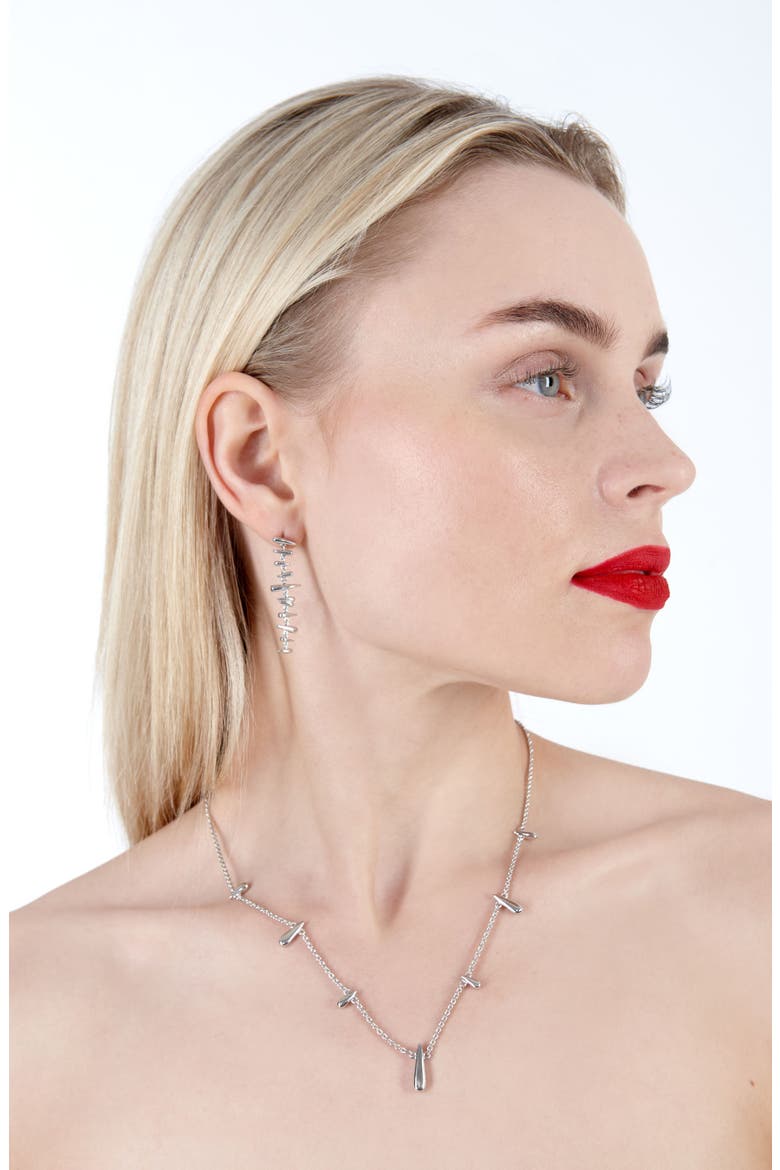 Shard Drop Earrings, Alternate, color, Sterling Silver