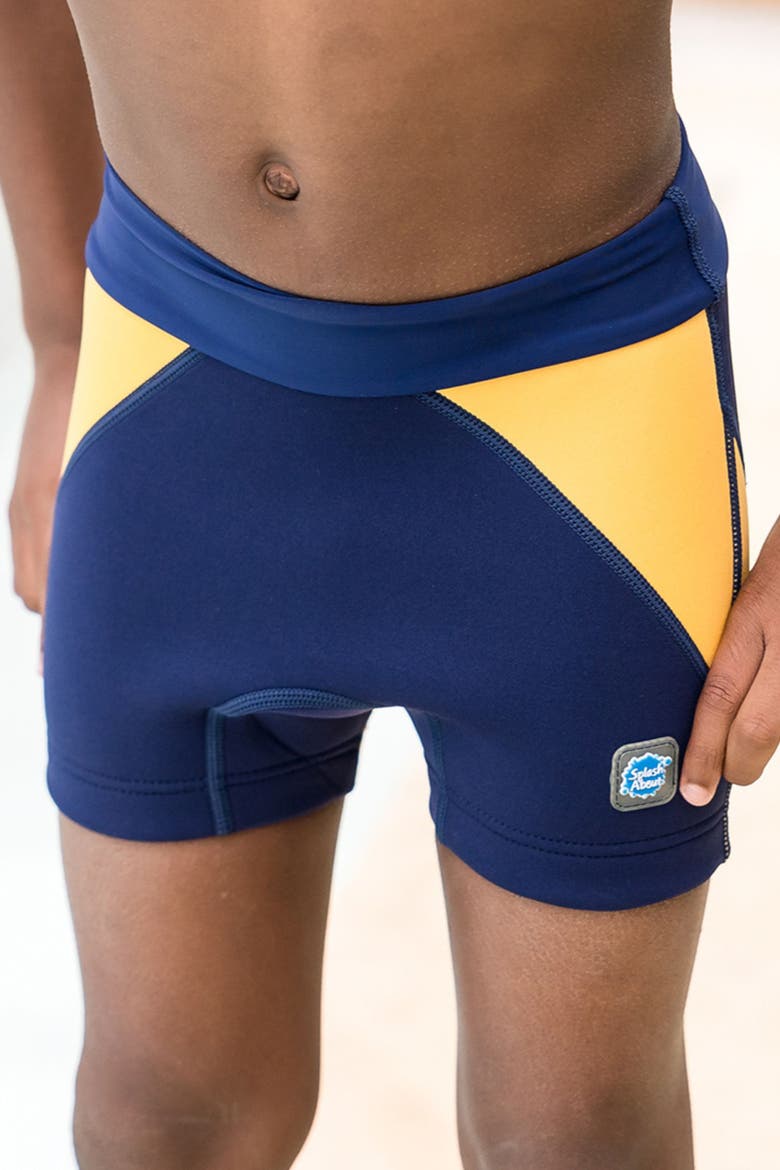 Jammer Swim Diaper Shorts, Alternate, color, Navy/Yellow