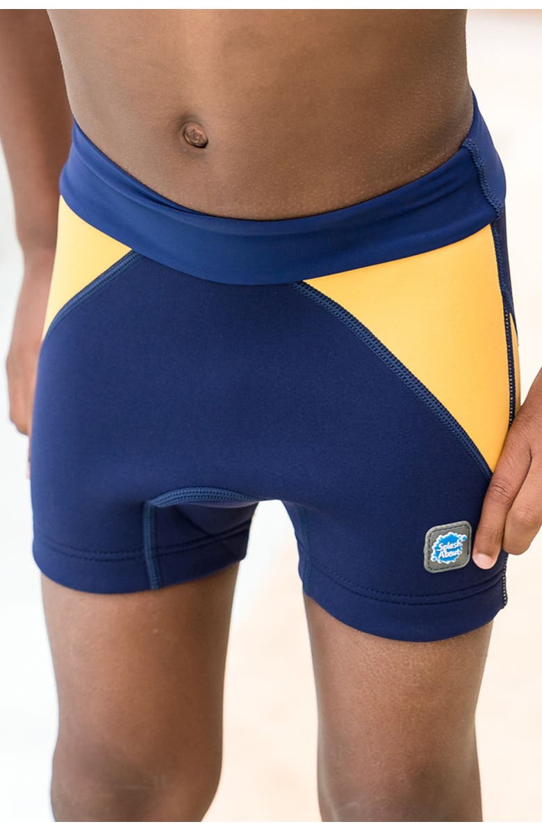 Splash About Jammer Swim Diaper Shorts, Alternate, color, Navy/Yellow