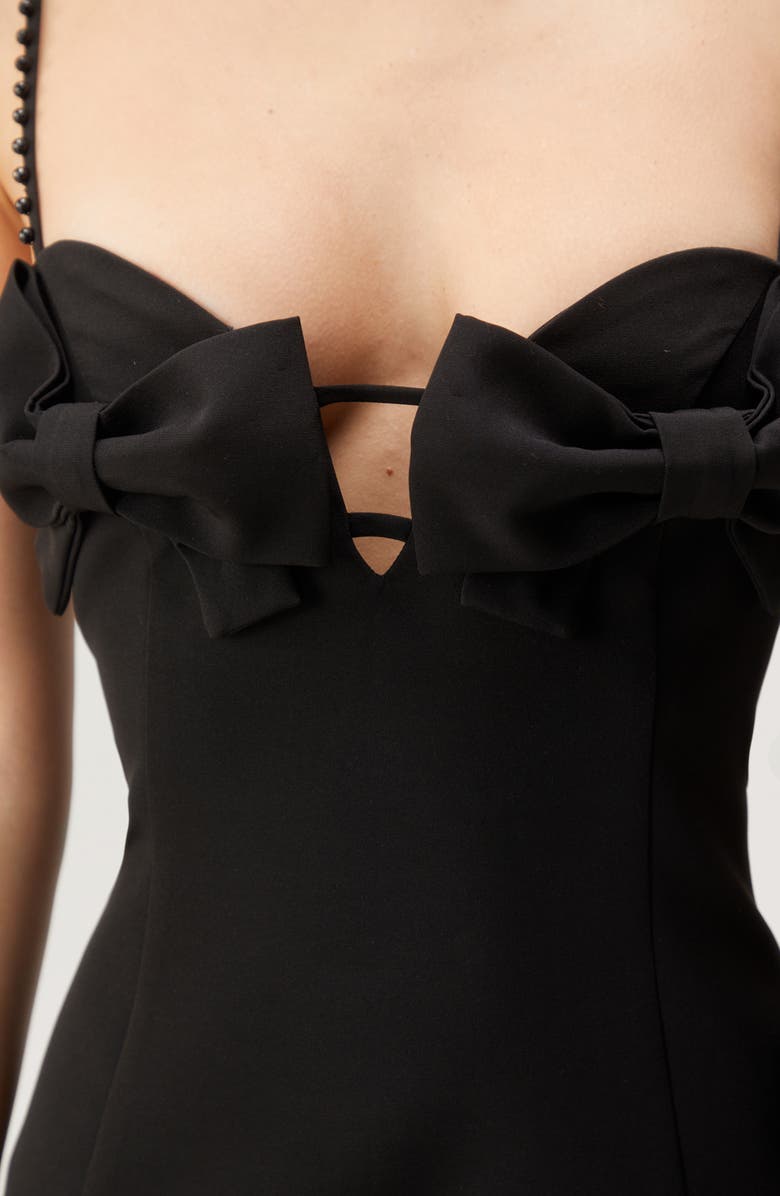 NASTY GAL Beaded Bow Cutout Minidress, Alternate, color, 