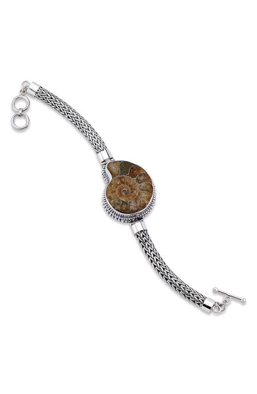 Samuel B. Tulang Naga Fossil Bracelet In Silver