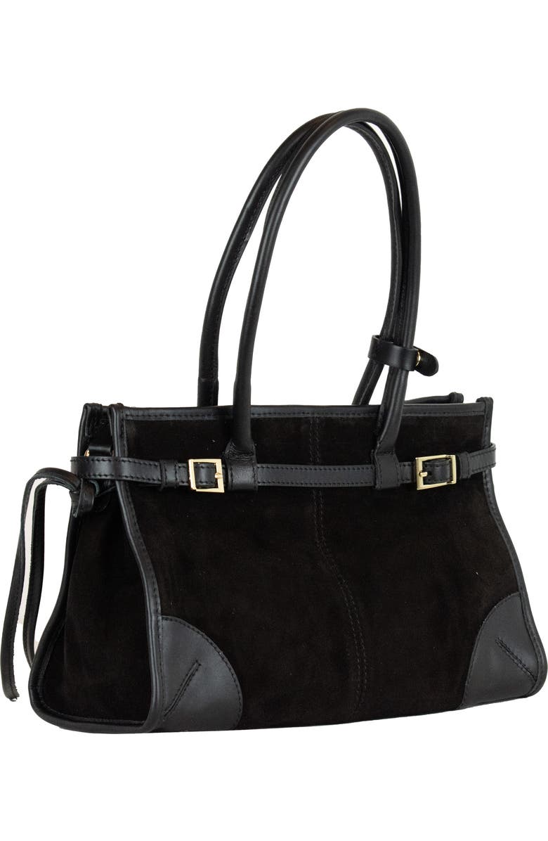 Persaman New York Leather & Suede Tote Bag, Alternate, color, Black