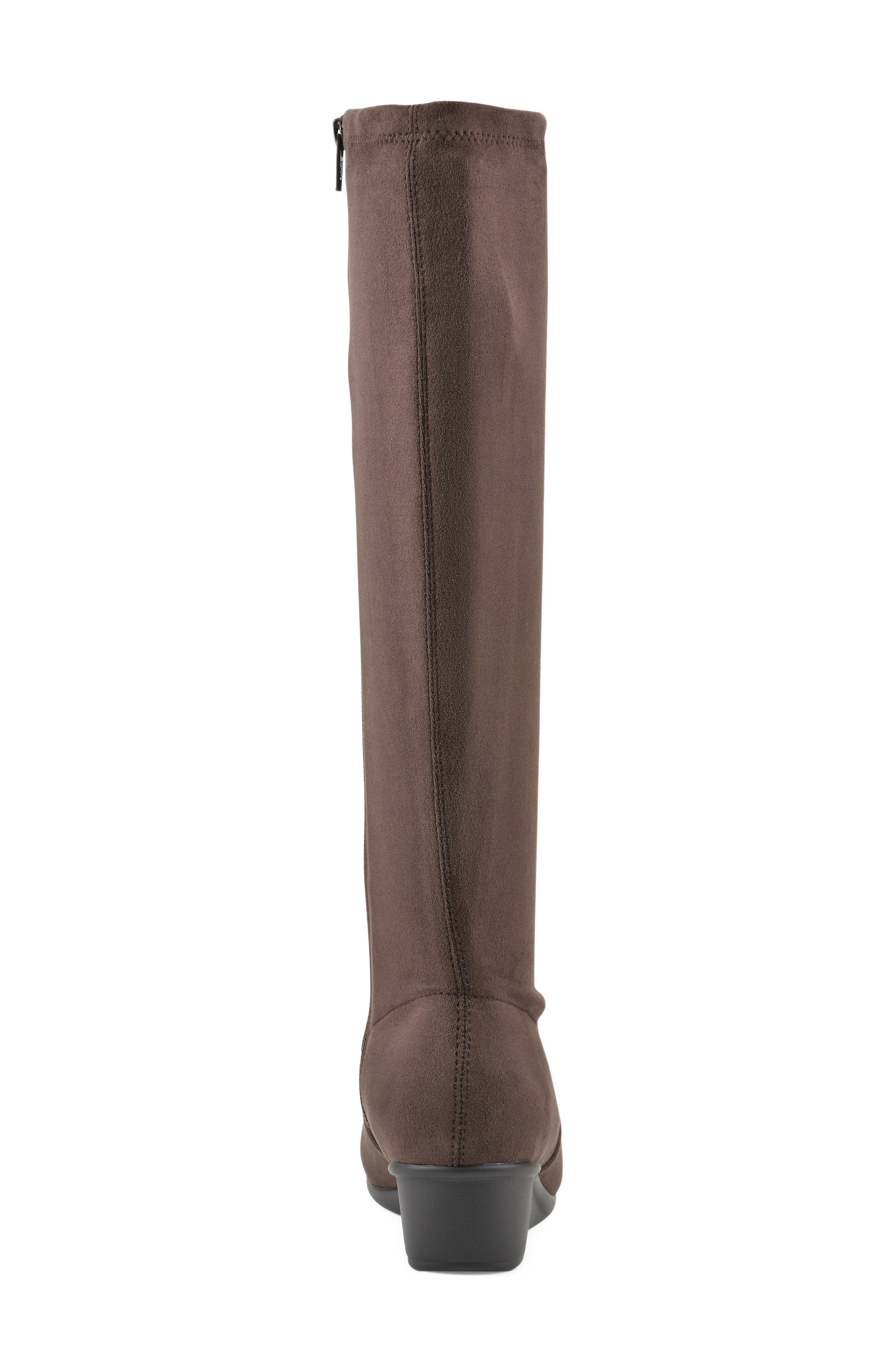 Bolmont Tall Wedge Boot, Alternate, color, DK BROWN/ FABRIC