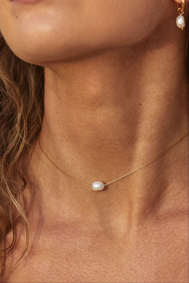 Baroque Pearl Choker, Alternate, color, Gold