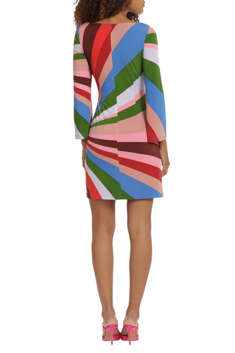 Scoop Neck Three-Quarter Sleeve Minidress, Alternate, color, BBL PK/ BB