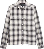 Rick Owens DRKSHDW Ombré Plaid Cotton Flannel Snap-Up Shirt