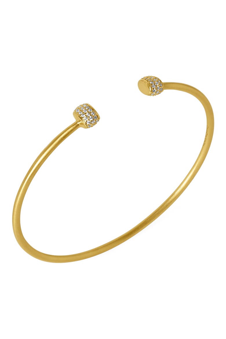 Juliette Pavé Twist Bangle, Alternate, color, WHITE CZ/GOLD