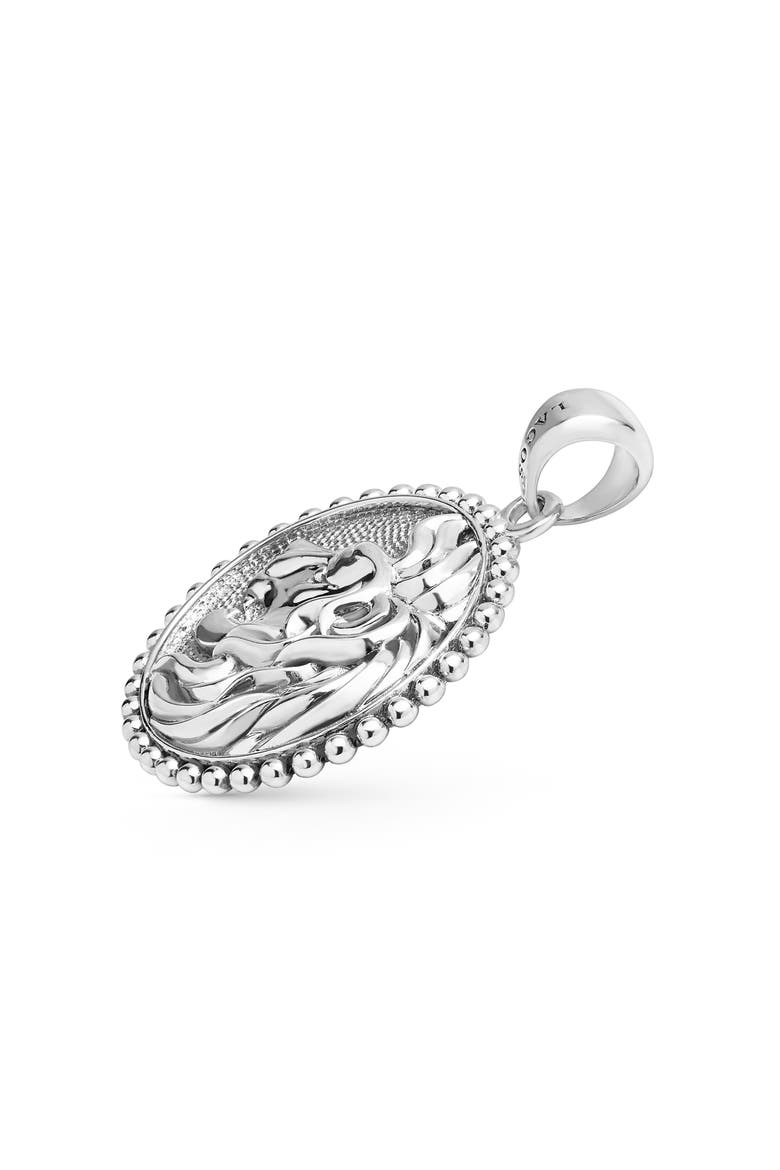 Men's Anthem Lion Pendant, Alternate, color, SILVER