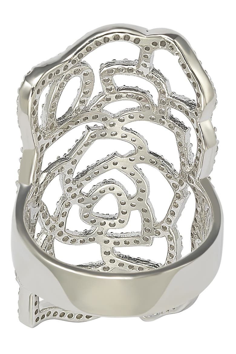 Sterling Silver CZ Armor Ring, Alternate, color, WHITE