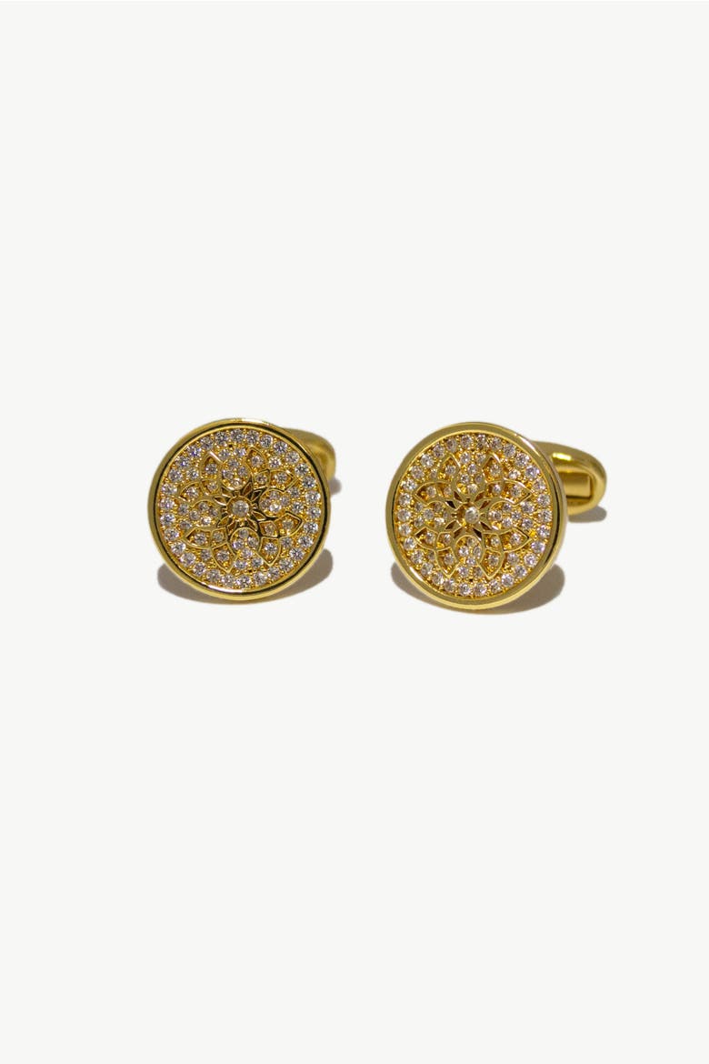 Constantine Regal Round Cufflinks, Main, color, Gold