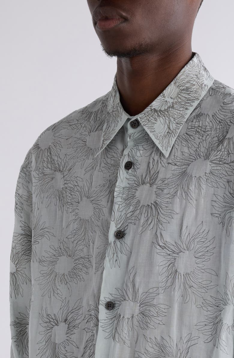 Croom Floral Embroidered Button-Up Shirt