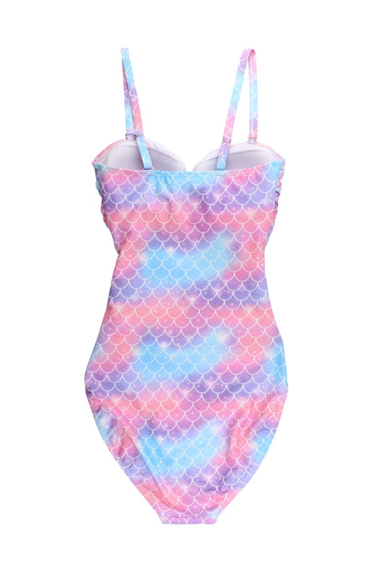 UPF50+ Sun Protected Women's Convertible Bandeau One Piece Swimsuit, Alternate, color, Shimmer Mermaid Tale