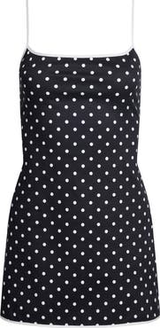 LIONESS Voyage Polka Dot Stretch Cotton Minidress