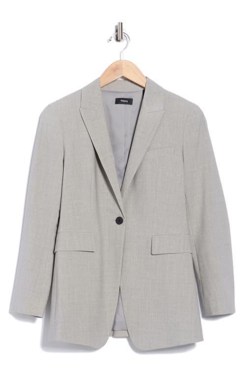 Theory Trace Stretch Wool Blazer In Gray